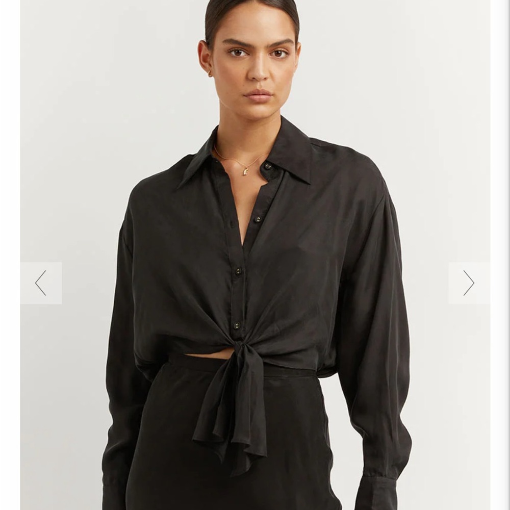 DISSH MARTINI BLACK TIE FRONT SHIRT